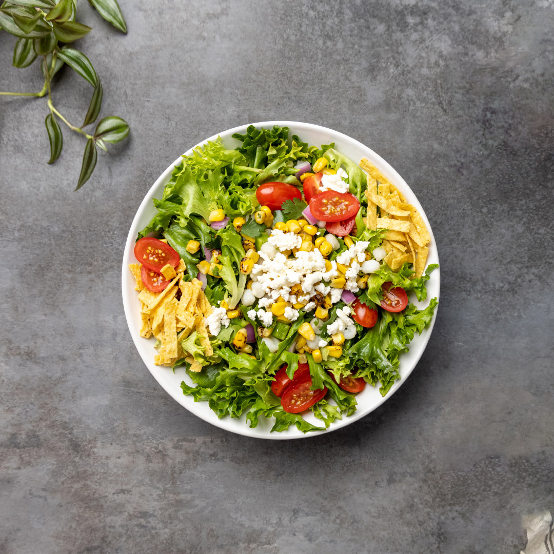 An Elote Salad on a plate