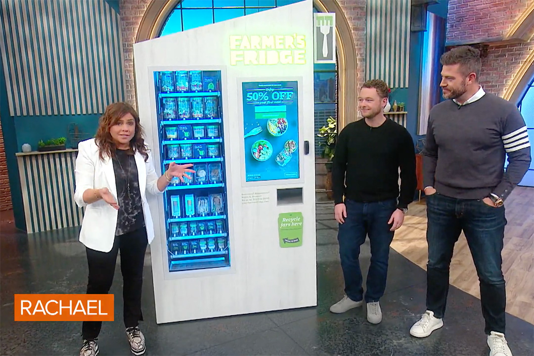 Farmer's Fridge CEO, Luke Saunders, on the Rachel Ray Show.
