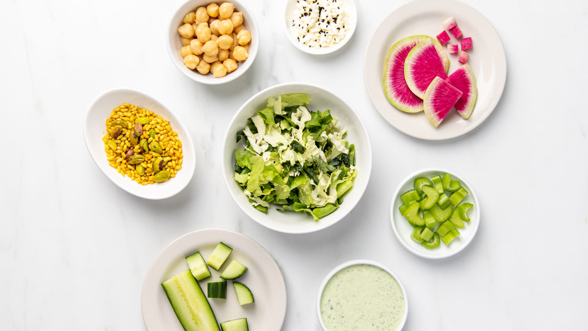 Image of the ingredients for the Persian Goddess Salad.