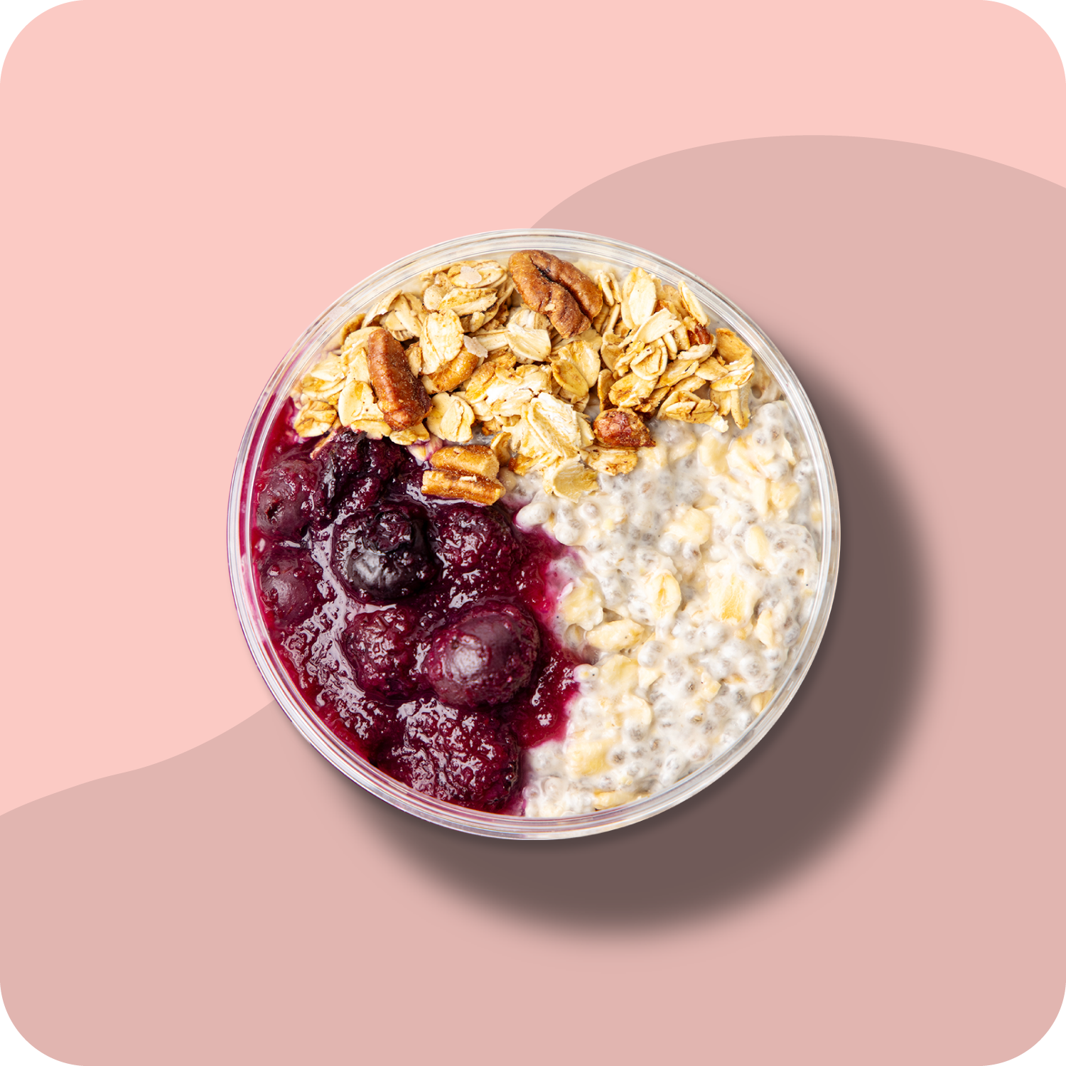 Top down image of the Blueberry Chia Oats.