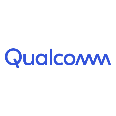 Blue "Qualcomm" logo