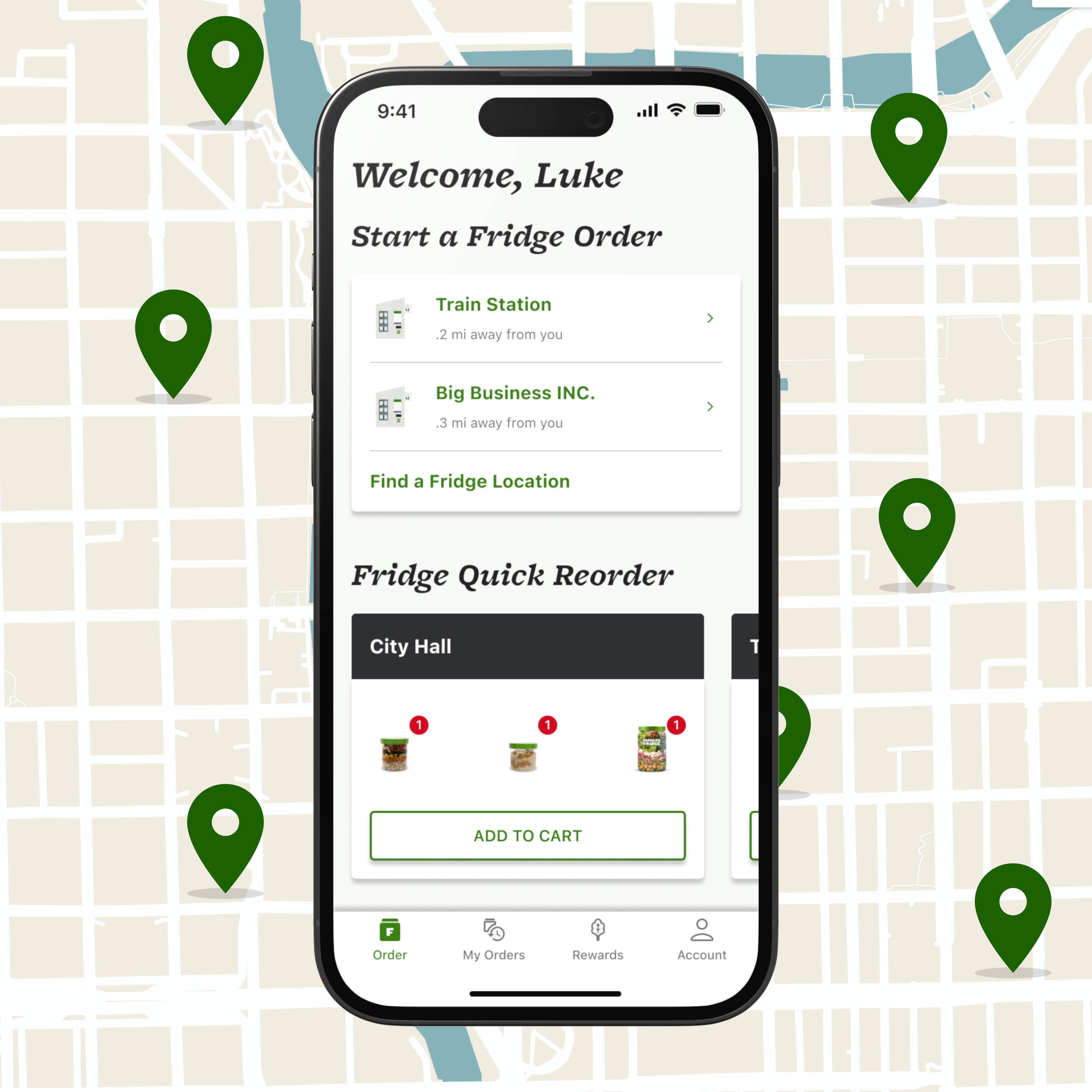 Farmer's Fridge Mobile App  Page Farmer’s Fridge