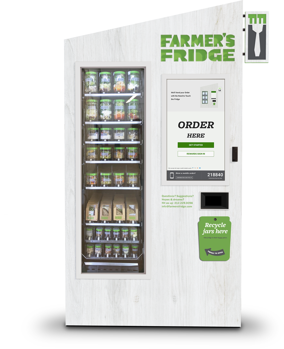Photo of a Farmer's Fridge vending machine.