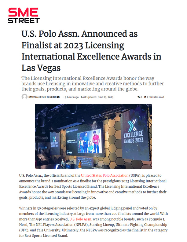 USPA Global Licensing Announces Expansion Of U.S. Polo Assn. In