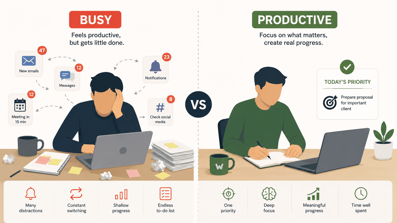 Busy vs Productive