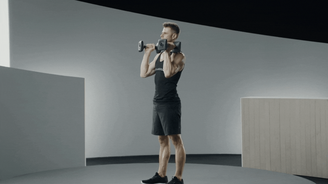 GIF of Andy Speer doing dumbbell push press