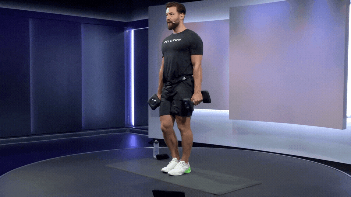 Erik Jager Curtsy Lunge GIF | The Output by Peloton