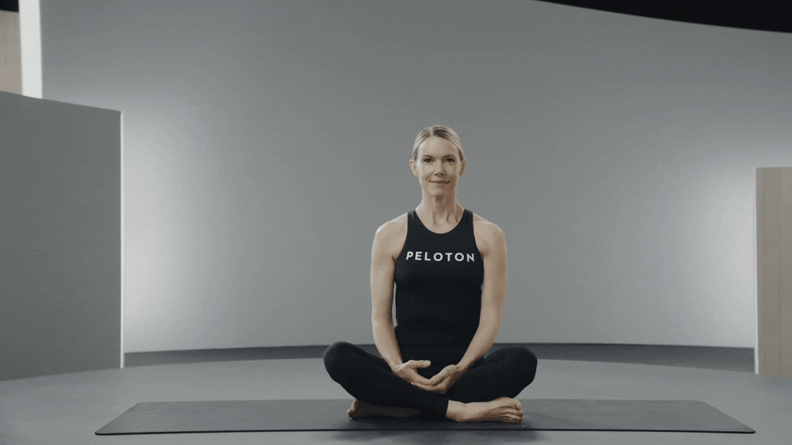 Kristin McGee demonstrates Compass Pose in yoga, an advanced yoga pose 