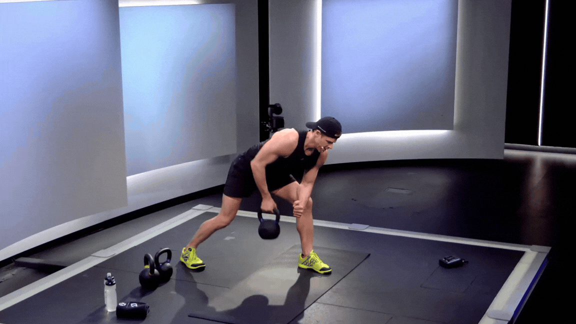 Kettlebell Lawn Mower Row | The Output by Peloton