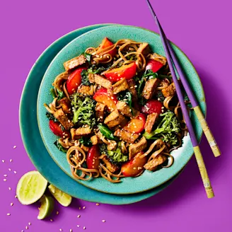 Cauldron Hoisin Tofu Noodles on a plate