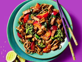 Cauldron Hoisin Tofu Noodles on a plate