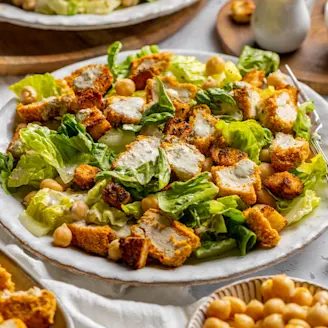 Cauldron Tofu Caesar Salad on a plate