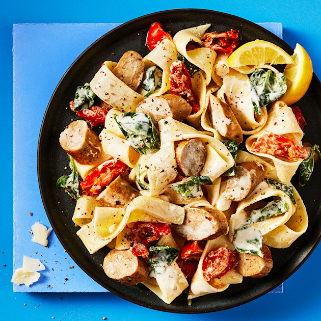 Tuscan Vegetarian Sausage Pasta | Dinner Recipes | Cauldron