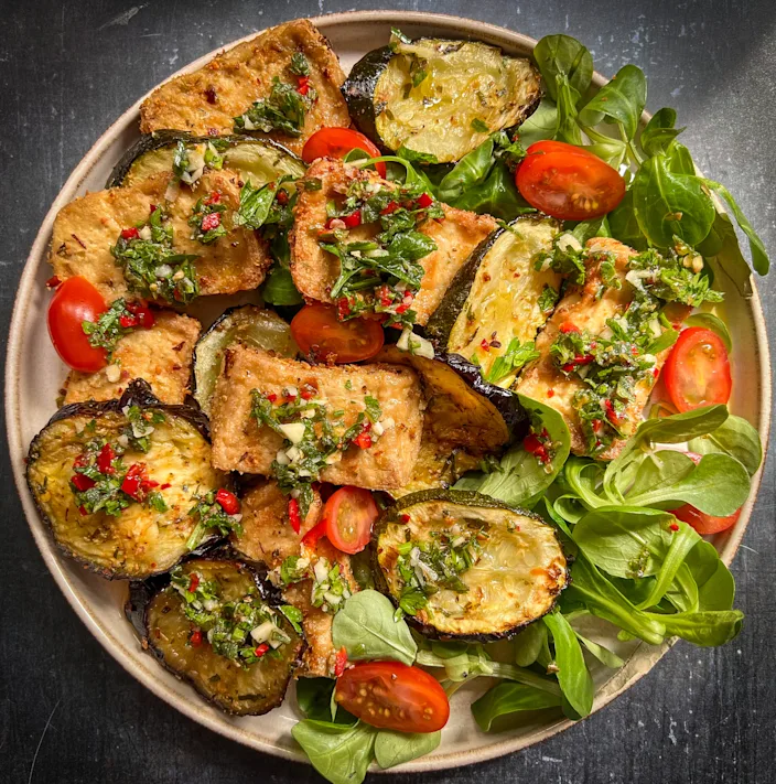 Tofu Menu Vegan Chimichurri Tofu with Grilled Vegetables | Cauldron