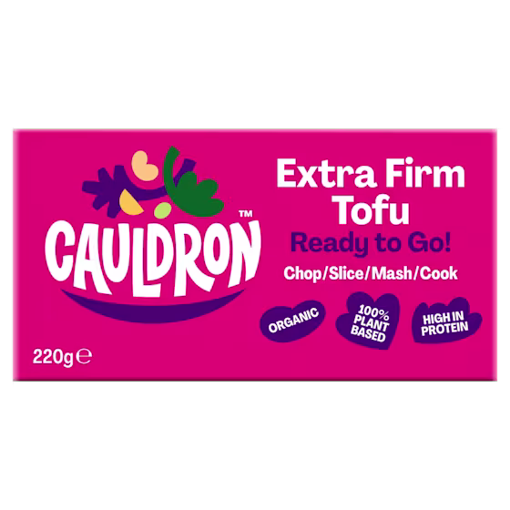 Cauldron Extra Firm Tofu pink packaging 