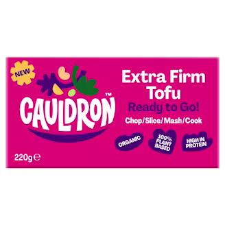 Cauldron Extra Firm Tofu pink packaging