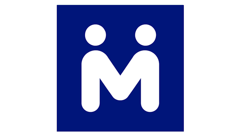 Movao app logo featuring a stylized letter M formed by two people, representing the global community for people with limb loss and their loved ones.