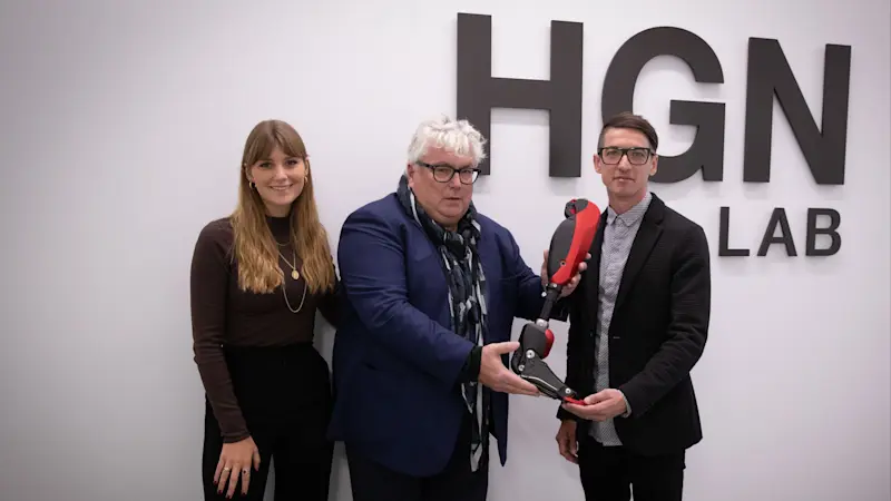 Georgia Näder, Professor Hans Georg Näder and Tommaso Lenzi, head of Laboratory and Professor of Neurorehabilitation Technology.