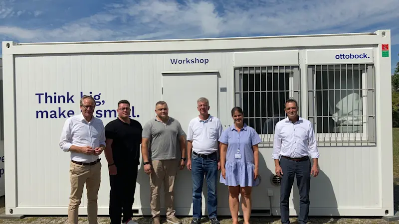 The start of a cross-team collaboration: the first container left the Ottobock Campus in Duderstadt for Lviv in September 2022.