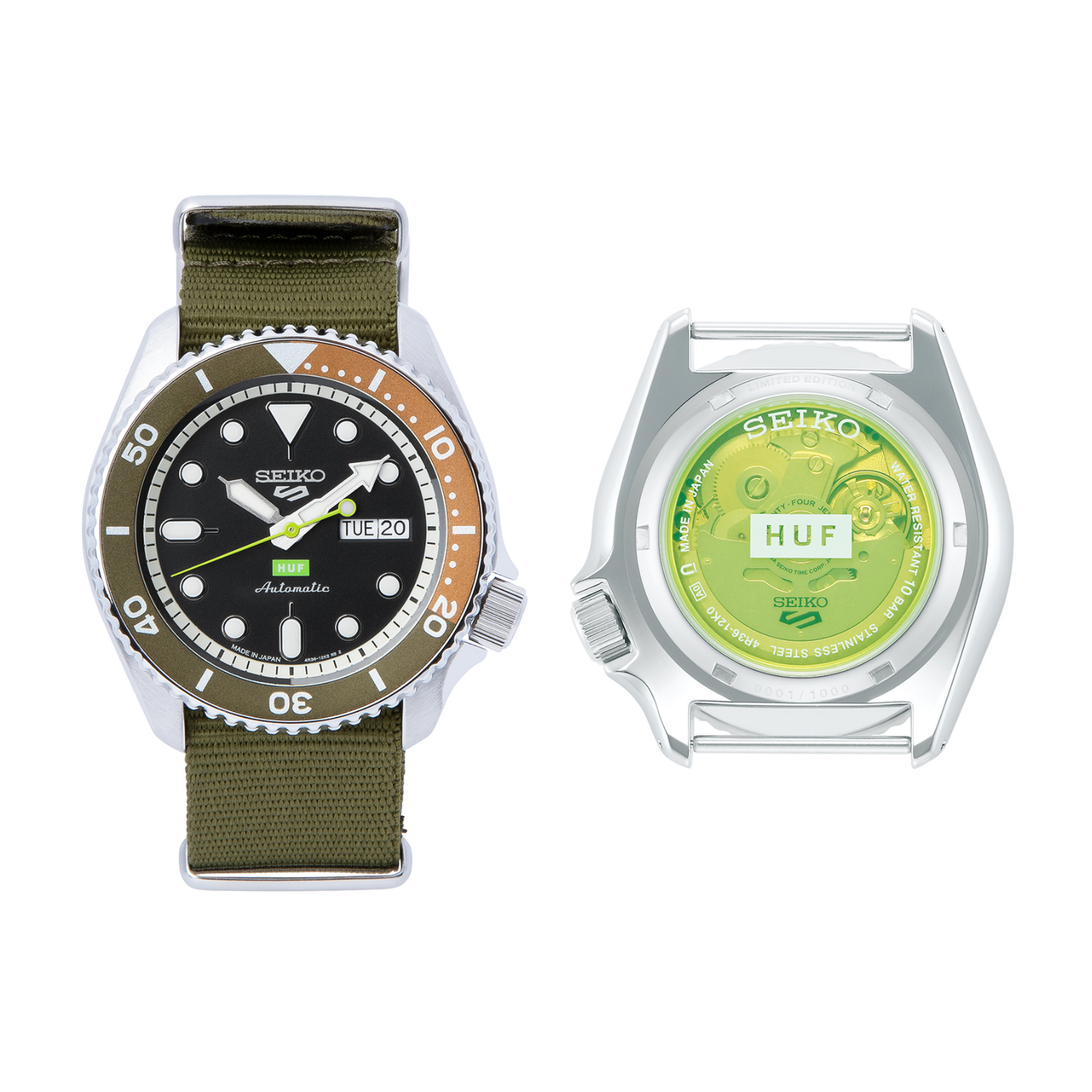 試着のみ SEIKO 5 SPORTS HUF LIMITED EDITION - 腕時計(アナログ)