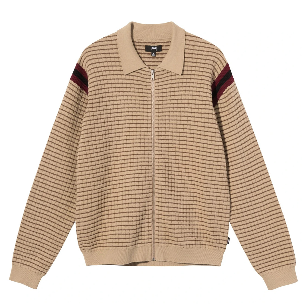 WAFFLE KNIT LS ZIP POLO | Stussy - SLN Official