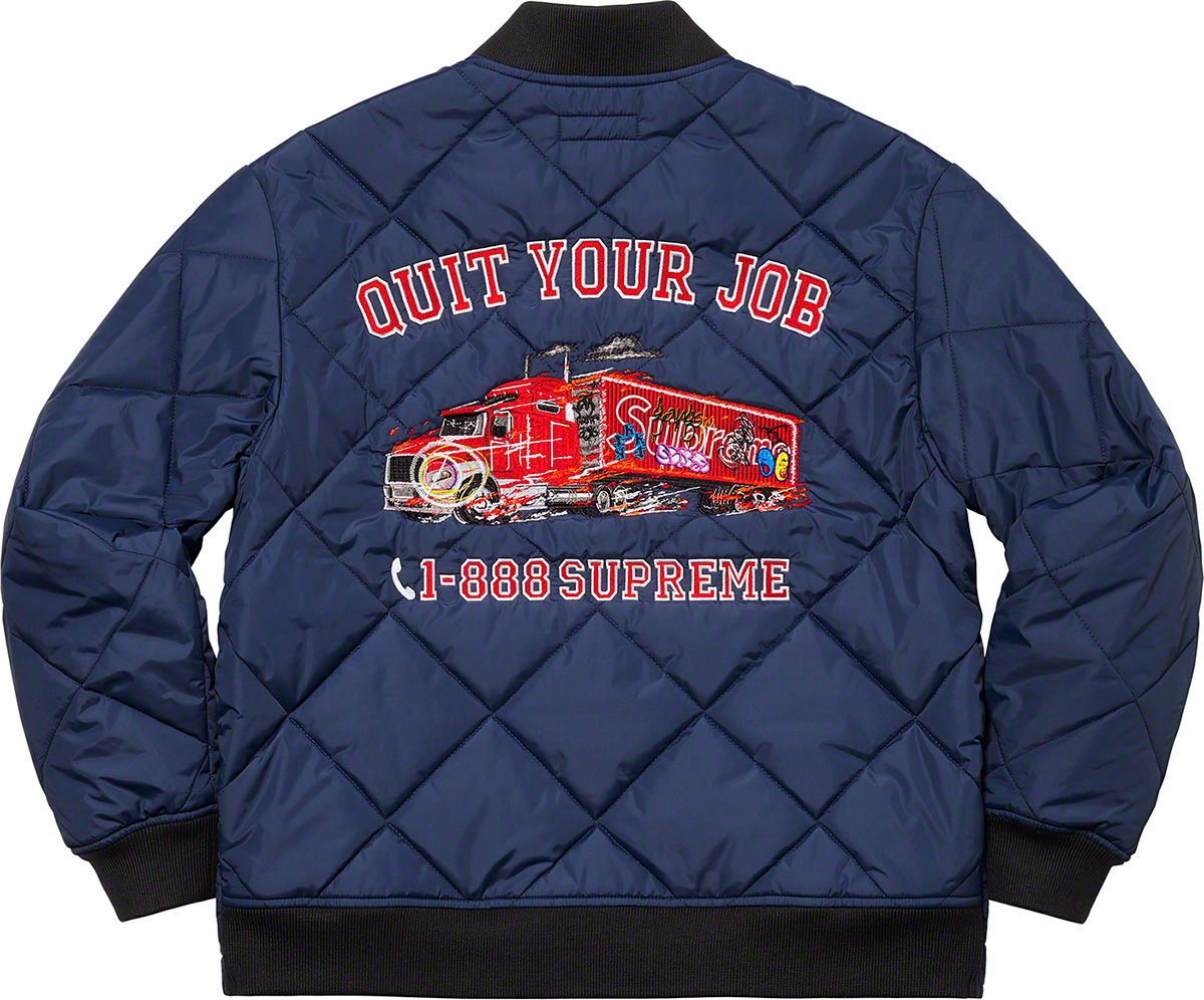 supreme Quit Your Job Quilted WorkJacket-