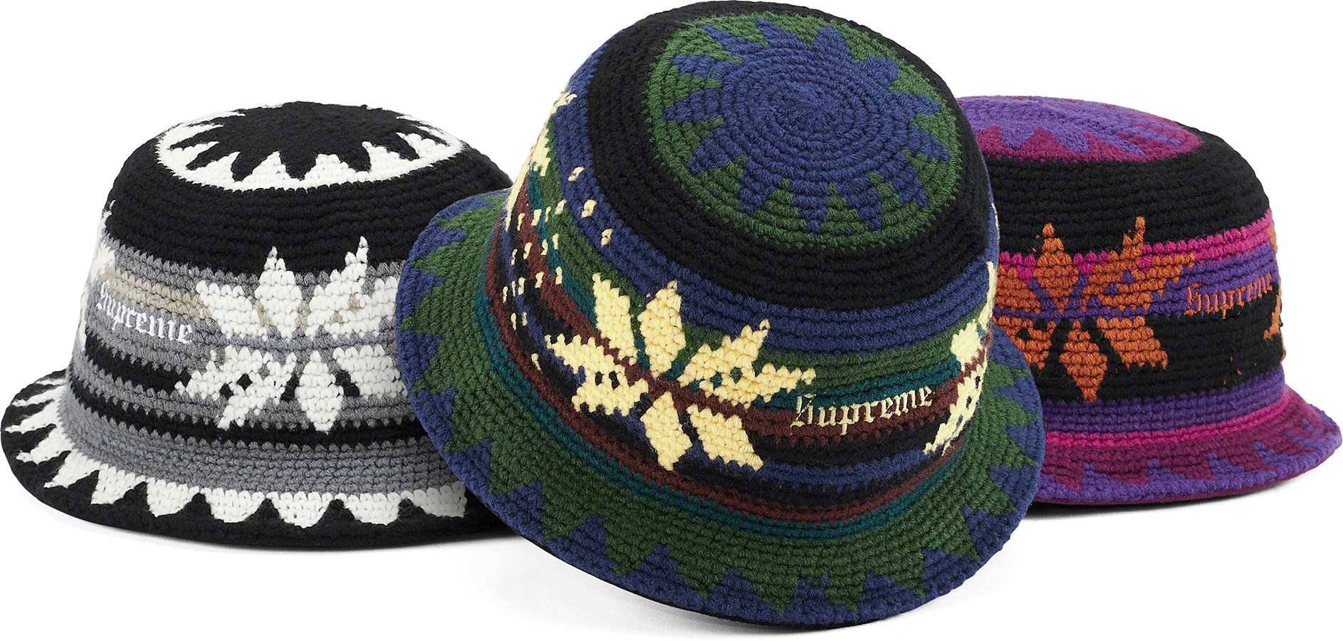 supreme snowflake crochet hat