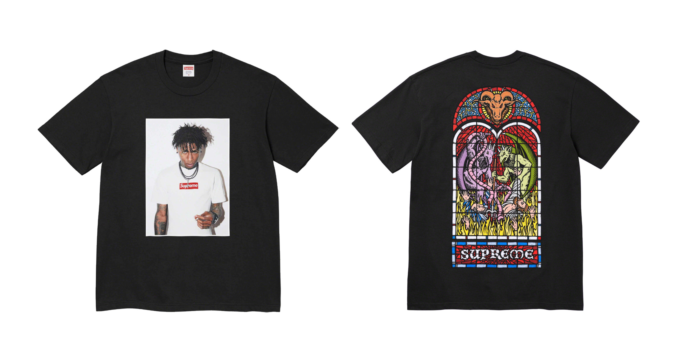 NBA Youngboy Photo Tee & Satanic Stained Glass for Supreme FW23