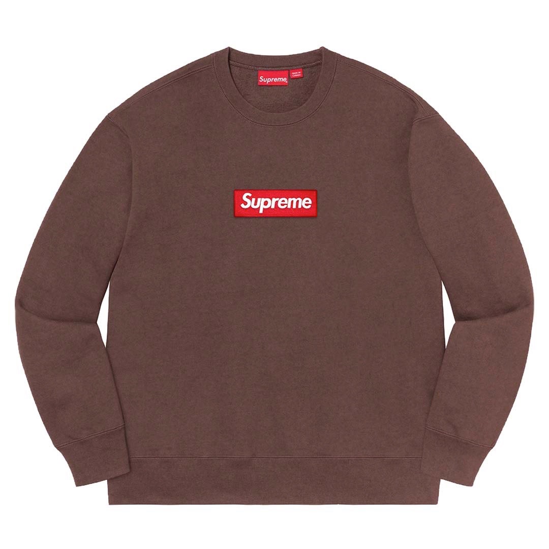 Supreme Box Logo Crewneck FW22 Brown | Supreme - SLN Official