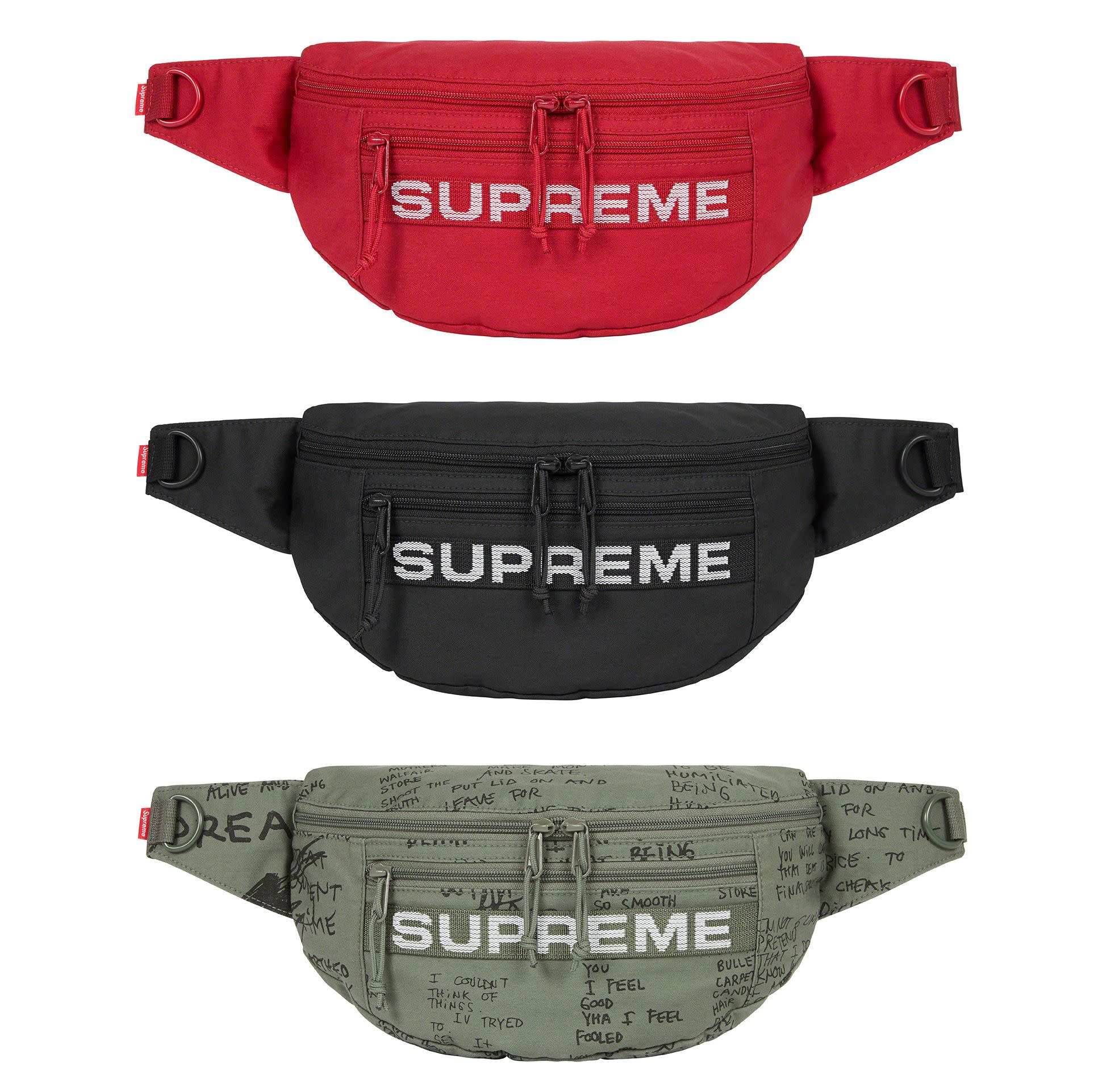 Supreme SS23 Field Waist Bag Black / Olive / Red Colour ✓Available ✓Br