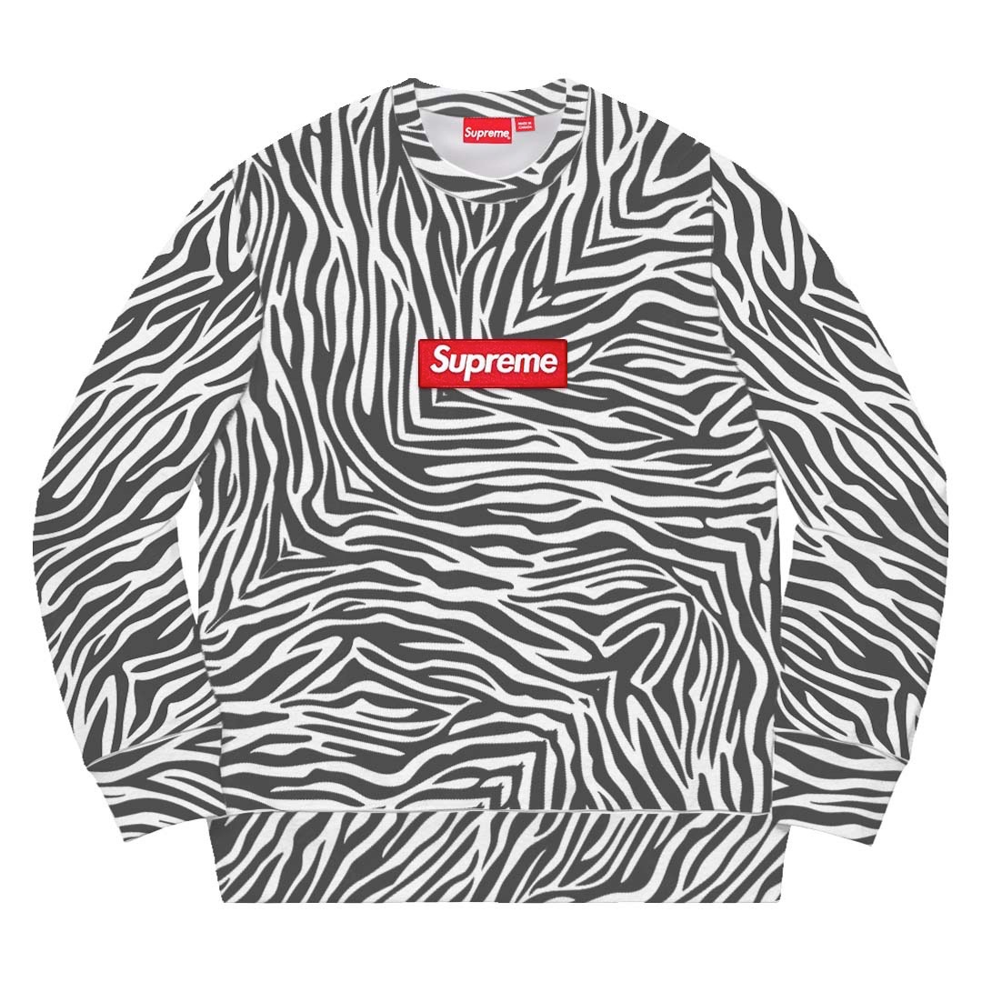 Supreme Box Logo Crewneck FW22 Zebra | Supreme - SLN Official