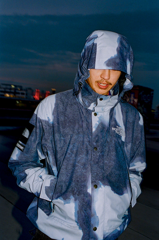 速達メール便送料無料 Bleached Denim North Print Mountain Jacket