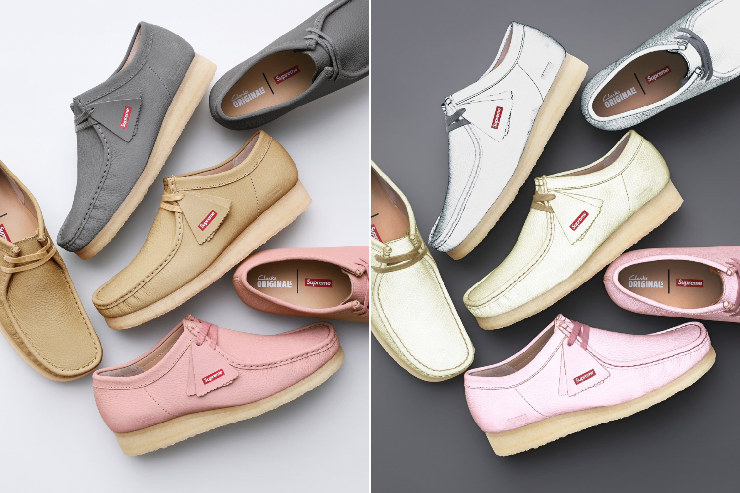 Supreme Clarks Reflective Wallabees 桃（Supreme®/Clarks