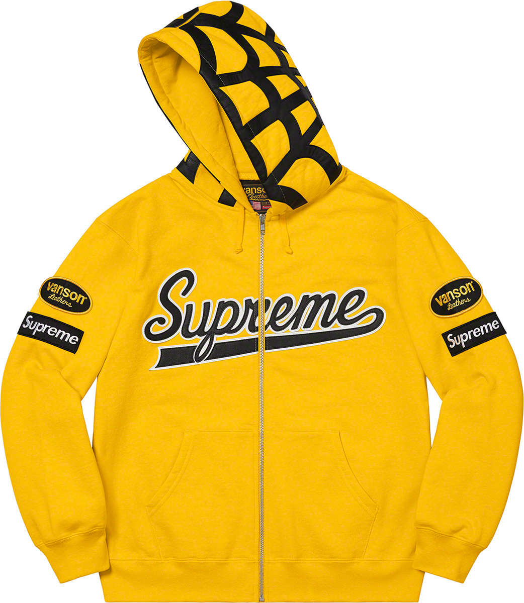 Supreme/Vanson Leathers Spider Web Zip Up Hooded Sweatshirt