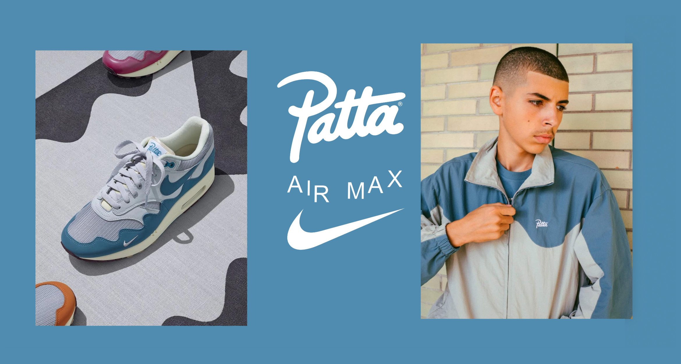 Nike Patta Air Max 1 Noise Aqua Sneakers
