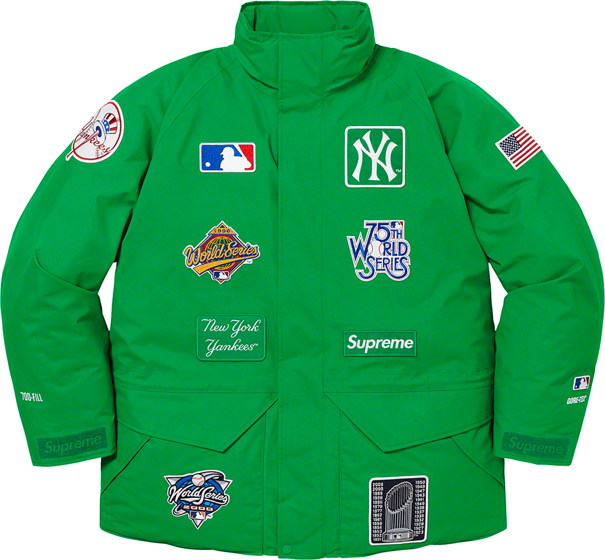 FW21 Supreme New York Yankees GORE-TEX 700-Fill Down Jacket www