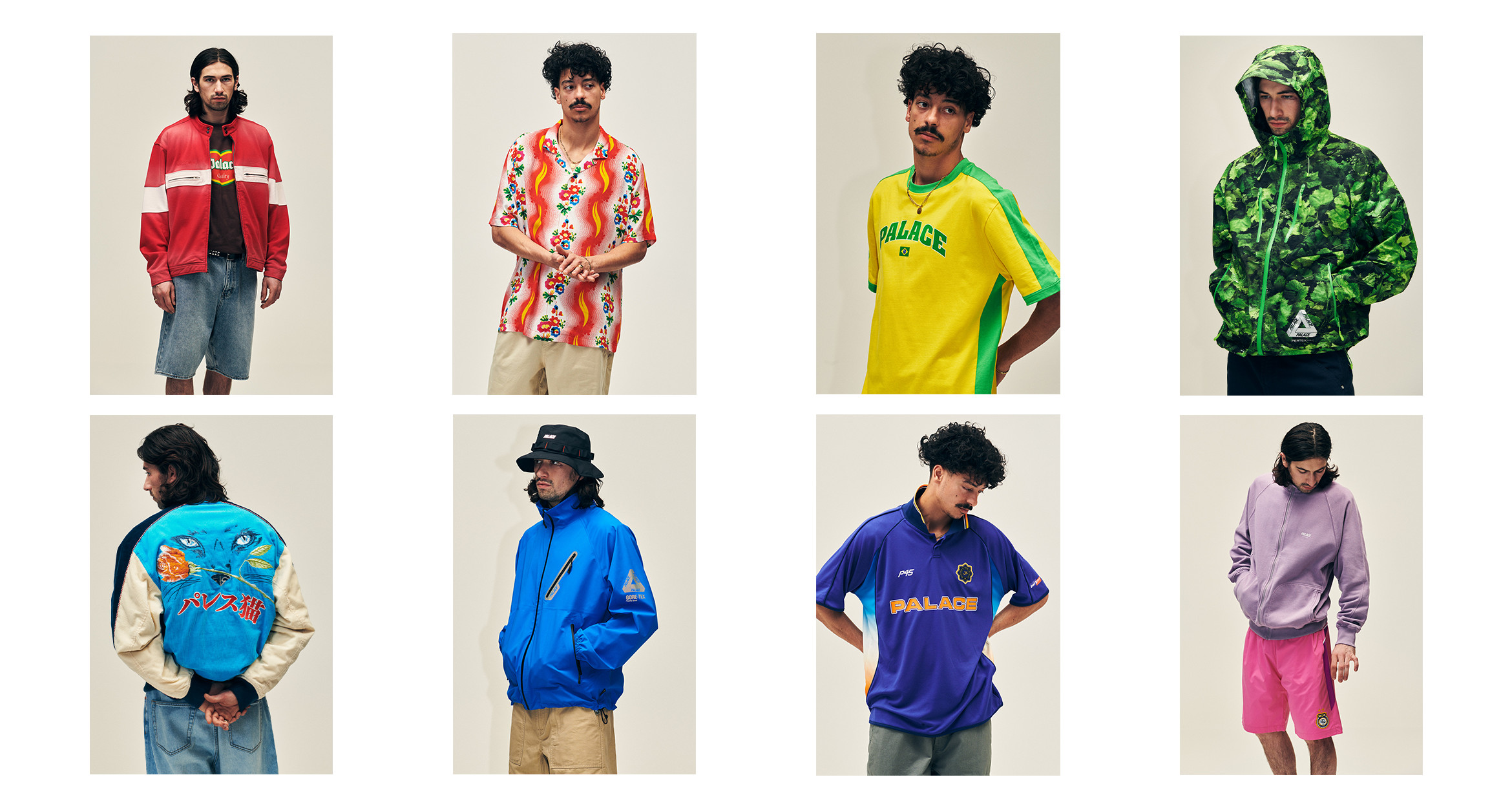 Palace Show Off Football Tops, Embroidered Denim & Leafy Waterproofs in Summer Lookbook