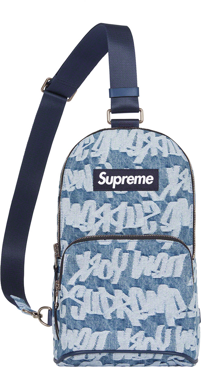 Supreme - Supreme Jacquard Denim Sling Bag  HBX - Globally Curated Fashion  and Lifestyle by Hypebeast