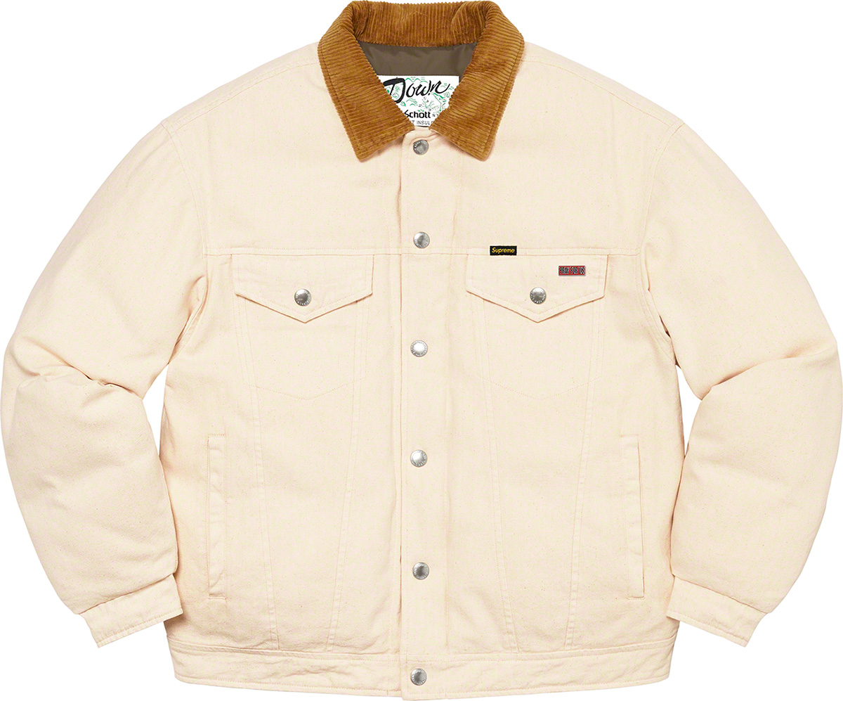 XL supreme schott canvas trucker jacket - ダウンジャケット