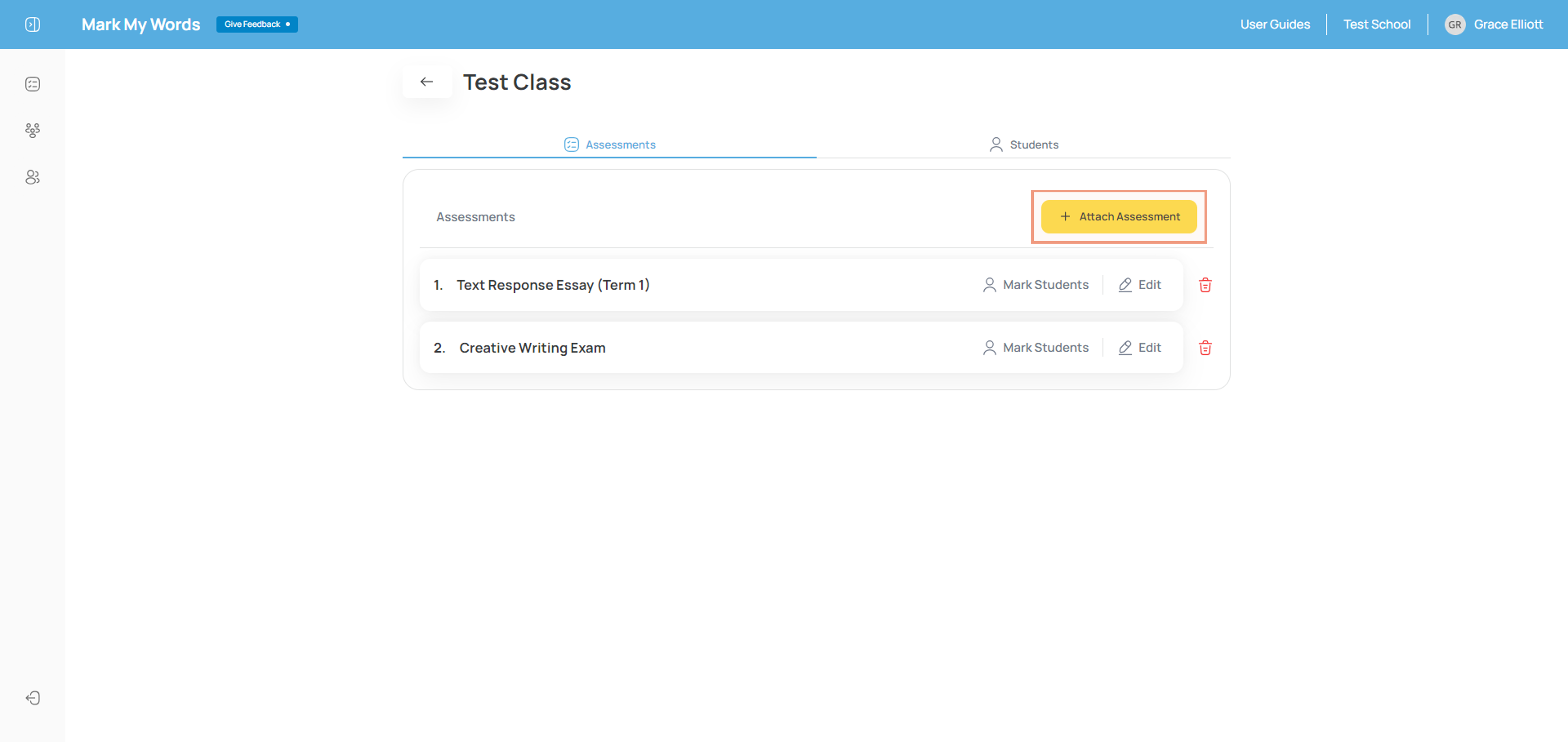 Attach an assessment