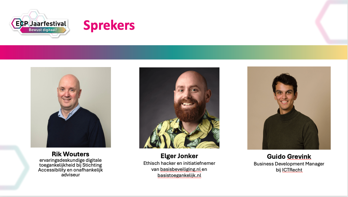 Digitale toegankelijkheid sprekers ECP jaarfestival 2025