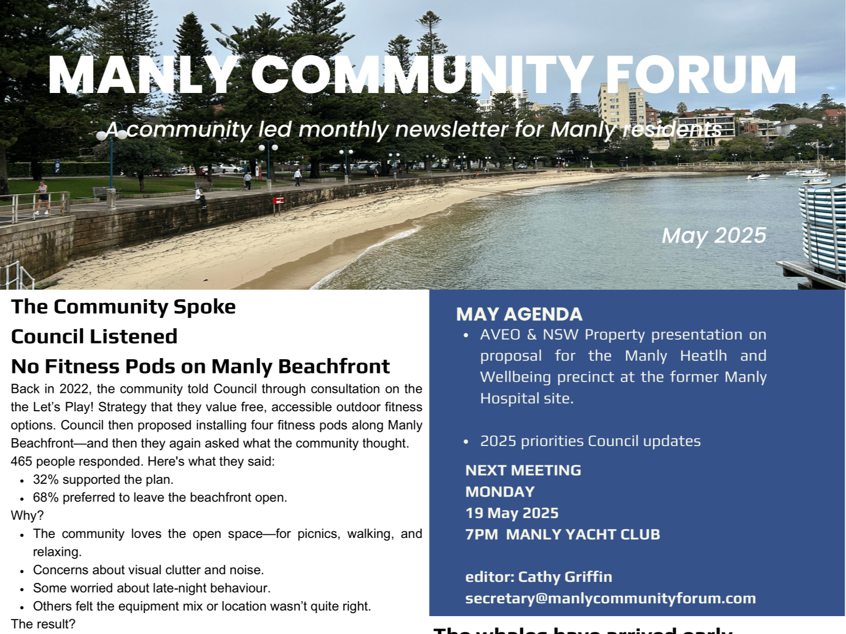Newsletter May 2025 | Manly Community Forum
