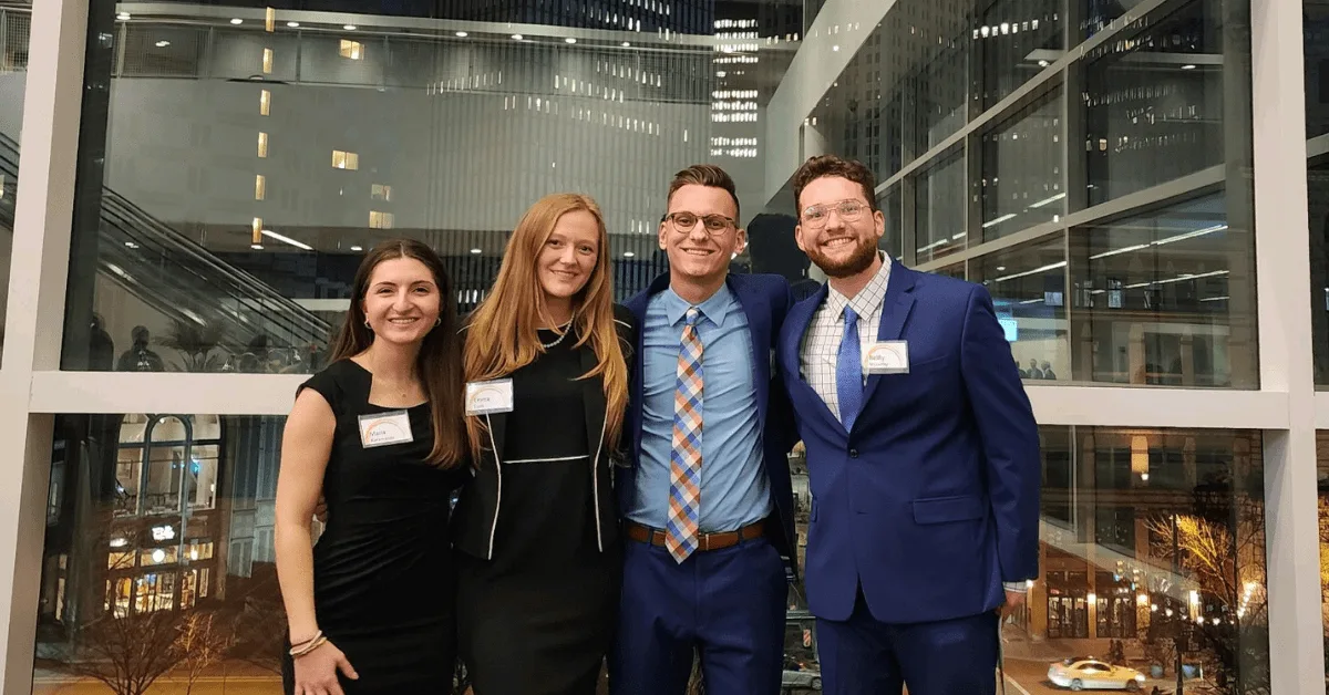 Photo of students at Traffic Club dinner