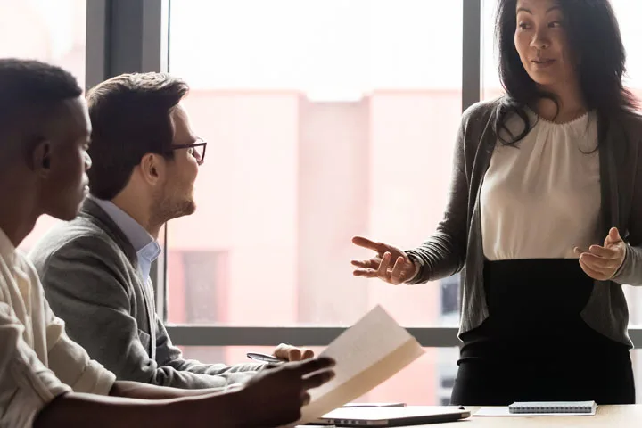 Woman presenting at work