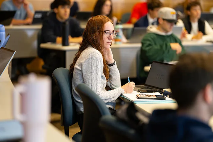 Student listening in class