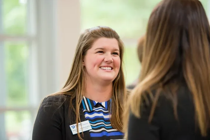 Student in professional attire networks