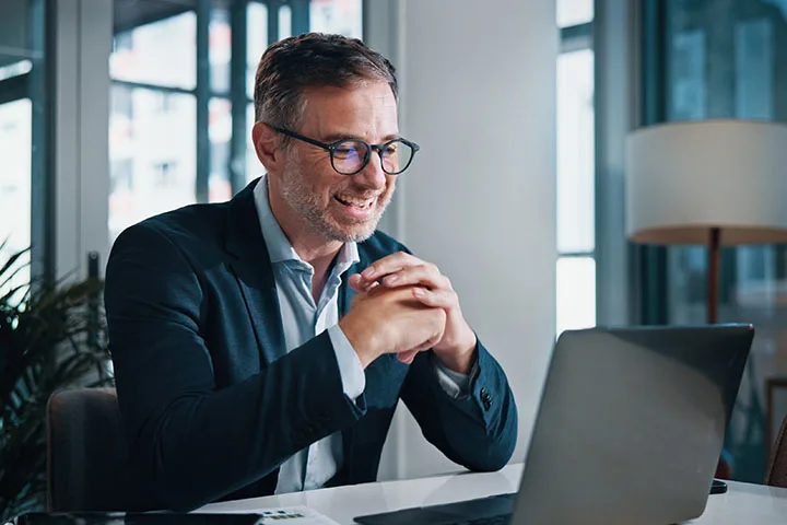 Man looking at computer