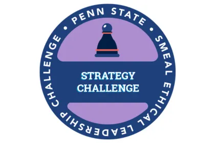 Badge for Strategy Challenge. Penn State Smeal Ethical Leadership Challenge.