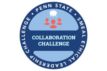 Badge for Collaboration Challenge. Penn State Smeal Ethical Leadership Challenge.