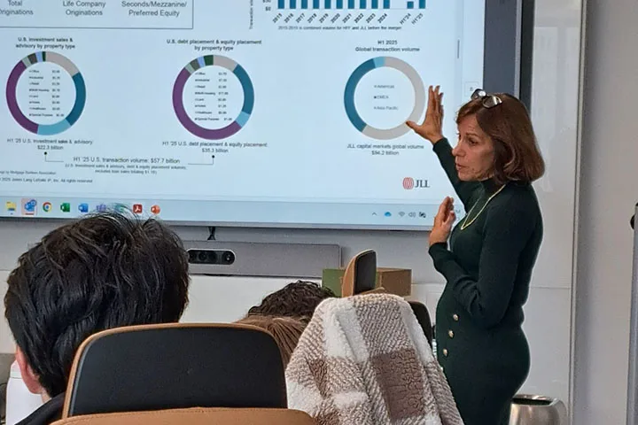 Professor giving presentation
